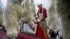 A man works on a sheep carcass at Darkhan Meat Foods that produces halal meat in Darkhan-Uul province, Mongolia, August 13, 2018. Picture taken August 13, 2018. REUTERS/B. Rentsendorj