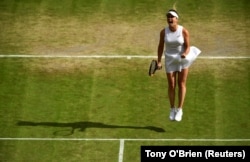 Еліна Світоліна після перемоги у чвертьфіналі Вімблдонського тенісного турніру. Лондон, 9 липня 2019 року