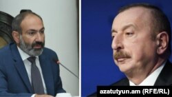 Армения премьер-министрі Никол Пашинян және Әзербайжан басшысы Ильхам Әлиев. 