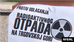 Protest u pograničnoj bosanskoj opštini Novi Grad zbog namere Hrvatske da u blizini granice sa BiH postavi skladište radioaktivnog otpada, 2018. godine