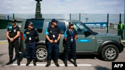 Сотрудники пограничной полиции Румынии.