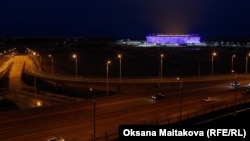 Так выглядит калининградский стадион ночью