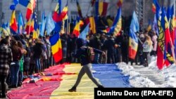 La un miting cu prilejul centenarului unirii Basarabiei cu România. Chișinău, 25 martie 2018