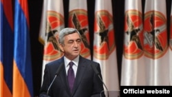 Armenia -- President Serzh Sarkisian speaks at 13th Congress of the ruling Republican Party, 10Mar2012.