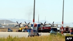 Turkey - A picture taken on 15Oct2012 shows the Armenian plane on its way to Syria's battered second city of Aleppo that was forced to land in Erzurum, eastern Turkey, 15Oct2012