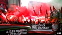 Сбор польских и венгерских националистов. Ноябрь 2015 года. Иллюстративное фото.
