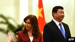 Cristina Kirchner gjatë takimit me presidentin kinez, Xi Jinping në Pekin