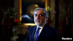 Afghan Chief Executive Abdullah Abdullah leaves after an interview with Reuters in New Delhi on February 4.