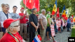 Protest soclialist împotriva Acordului de Asociere Moldova - UE, Chișinău, 25 iunie 2014.