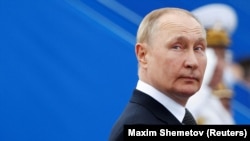 Presidenti rus, Vladimir Putin, gjatë shënimit të Ditës së Marinës. 31 korrik 2022. 