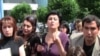 Armenia -- Teachers of the Nubarashen boarding school in Yerevan protest its principal's dismissal, 3June 2010.