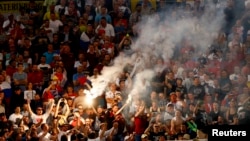Расейскія фанаты на трыбунах у Марсэлі 11 чэрвеня.