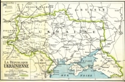 Мапа України, видана у Парижі в 1919 році