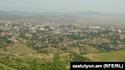 Nagorno-Karabakh - A general view of Stepanakert from a nearby hill, 8Jul2011.