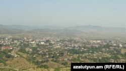 Nagorno-Karabakh - A panoramic view of Stepanakert, 8Jul2011.