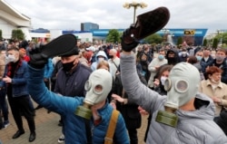 Під час мітингу в Мінську на підтримку опозиційних політиків на виборах президента Білорусі. Мінськ, 24 травня 2020 року