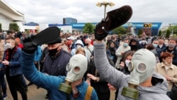 Во время митинга в Минске в поддержку оппозиционных политиков на выборах президента Беларуси. Минск, 24 мая 2020 года