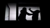 GENERIC -- Silhouette of couple arguing, man beating helpless woman, domestic violence concept, illustration