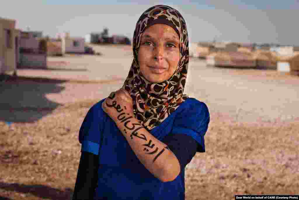 "I want the life I had back." Huda, who now lives in the Zaatari refugee camp in northern Jordan, is 11. She was with her family outside their house in Syria when a bomb hit. She was the only one hurt. The family had to hide for many hours and could not get to a hospital for nearly two days. Huda's favorite subject in school is Arabic.