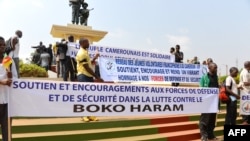 Banorët në Nigeri duke shprehur mbështetje për luftën e ushtrisë së Nigerisë kundër grupit Boko Haram