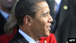 АҚШ-тың сайланған президенті Барак Обаманың ант қабылдап тұрған сәті. Вашингтон, 20 қаңтар, 2009 жыл.