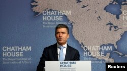 Anders Fogh Rasmussen astăzi la Londra.