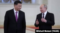 Президент Китая Си Цзиньпин и президент России Владимир Путин, Москва, 5 июня 2019 год