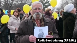 Участник чествования памяти Тараса Шевченко, Симферополь, 9 марта 2014 г.