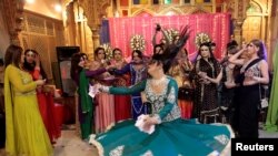 Members of the transgender community attend Shakeela's 'birthday' party in Peshawar.