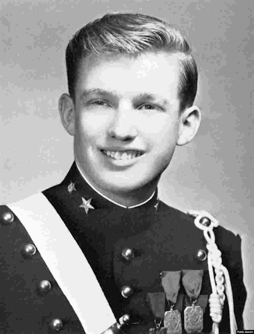 Trump as a teenage cadet at the New York Military Academy