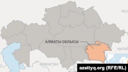 Алматы облысының картадағы орны (Көрнекі сурет).