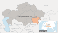 Алматы облысының картасы.