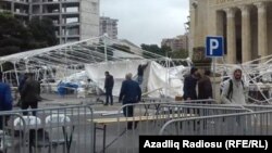 Bakıda güclü küləyin fəsadları, arxiv foto