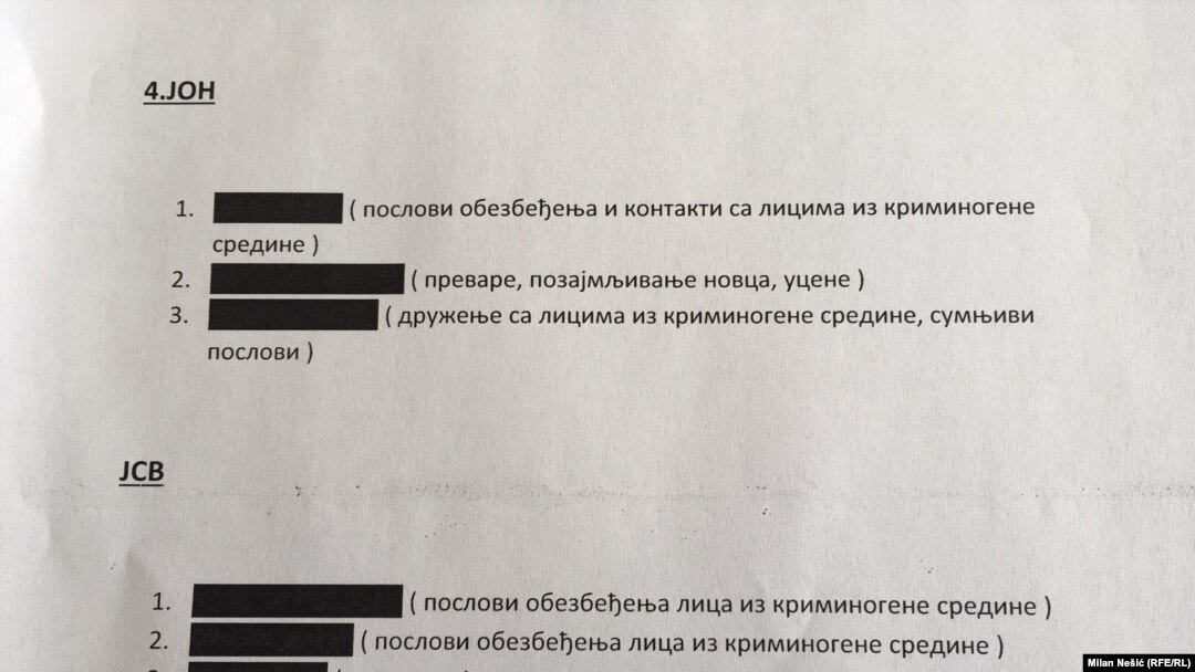 Lista navodno nepodobnih policajaca data Radiju Slobodna Evropa na uvid