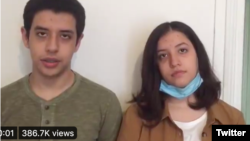 The children of jailed activist Narges Mohammadi campaigned for the right to speak with their jailed mother by posting a video on Twitter. 