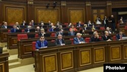 Armenia - Deputies from the ruling Republican Party of Armenia at a parliament session, Yerevan, 3Mar2015.