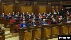 Armenia - Deputies from the ruling Republican Party of Armenia at a parliament session, Yerevan, 3Mar2015.