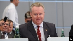 Russia's permanent representative to the OSCE, Aleksandr Lukashevich: Russia "is a peace-loving country, but we do not need peace at any cost." (file photo)