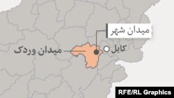  ولایت میدان وردک در نقشه افغانستان 