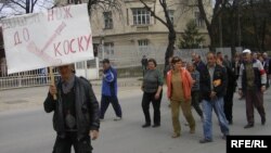 Архивска фотографија: Протест на стечајците во Куманово.