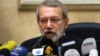 Iranian Parliament Speaker Ali Larijani gives a press conference at the Iranian embassy in the Lebanese capital Beirut, February 17, 2020