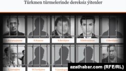 Фото и имена некоторых из людей, пропавших в тюрьмах в Туркменистане.