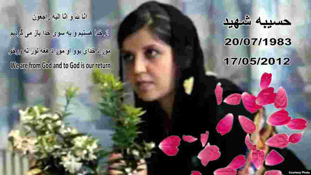 د حسیبې پر مړینه دا انځور ډاکترې پروین پژواک جوړ کړی دی.