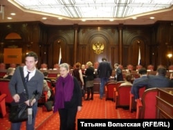 Одна из заявительниц иска, Светлана Ганнушкина, в Конституционном суде во время его рассмотрения 22 января