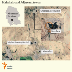 Locator map Mahshahr and adjacent towns in Khuzestan province