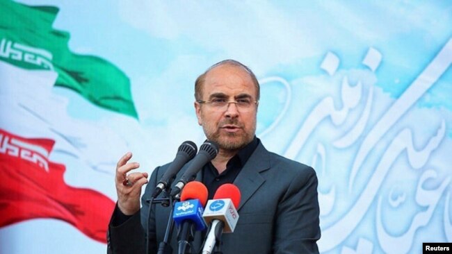 Former Tehran mayor and IRGC general, Mohammad Baqer Qalibaf gestures at an undisclosed location, undated