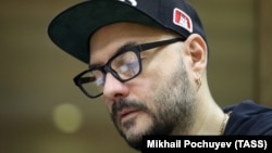 Russian theater and film director Kirill Serebrennikov attends hearings in a court in Moscow on September 11.