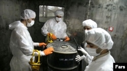 Atomic experts working in the Natanz nuclear plant, one of Iran's enrichment sites.