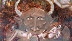 Belarus - Detail of Satan from The Last Judgement by Jacopo da Bologna 1350 