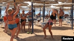 Russian tourists at the Red Sea resort of Sharm el-Sheikh (file photo)